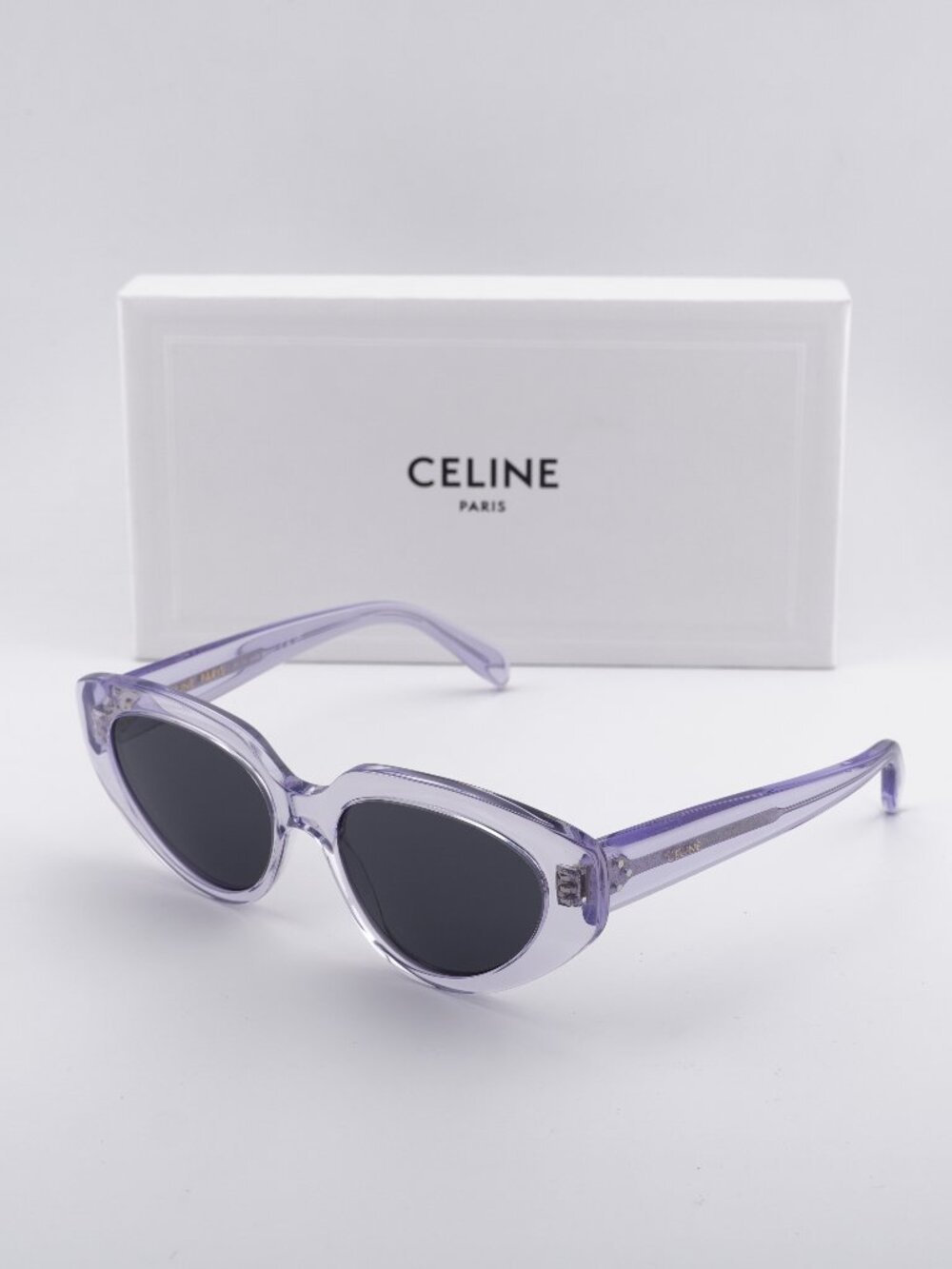 Celine CL40286I 78A Cat Eye Sunglasses - Shiny Lilac / Smoke